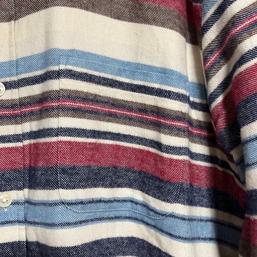 Portuguese Flannel Multicolor Striped Shirt – Size L - Picture 9 of 11